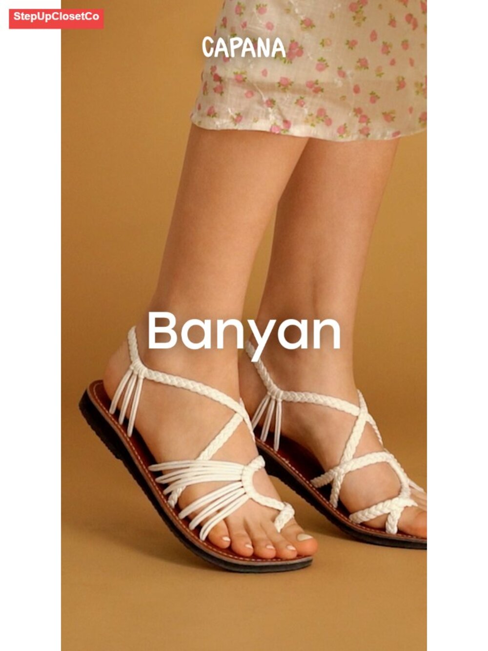Woven Women's Flat Sandals - Strappy Braided Rope Sandals Summer Boho Flats - Picture 5 of 6